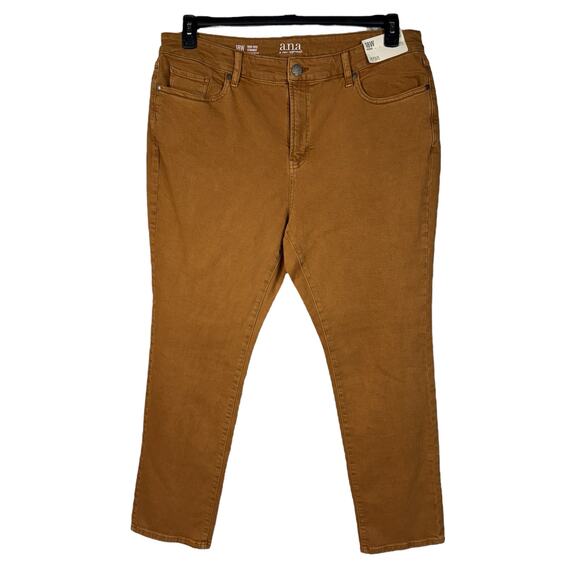 A.N.A. SZ 18W High-Rise Straight Jeans Stretch Zip-Fly Pockets Brown Sugar New - Picture 1 of 9